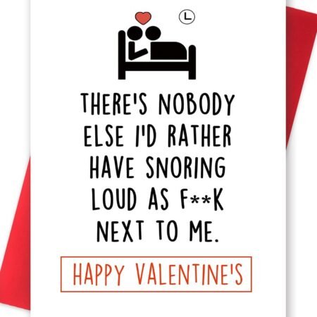 Humorous Valentine's Day Card for a Snoring Husband