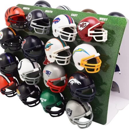 Riddell 32-Piece NFL Mini Helmet Tracker Display Set with All Current Logos - Gumball