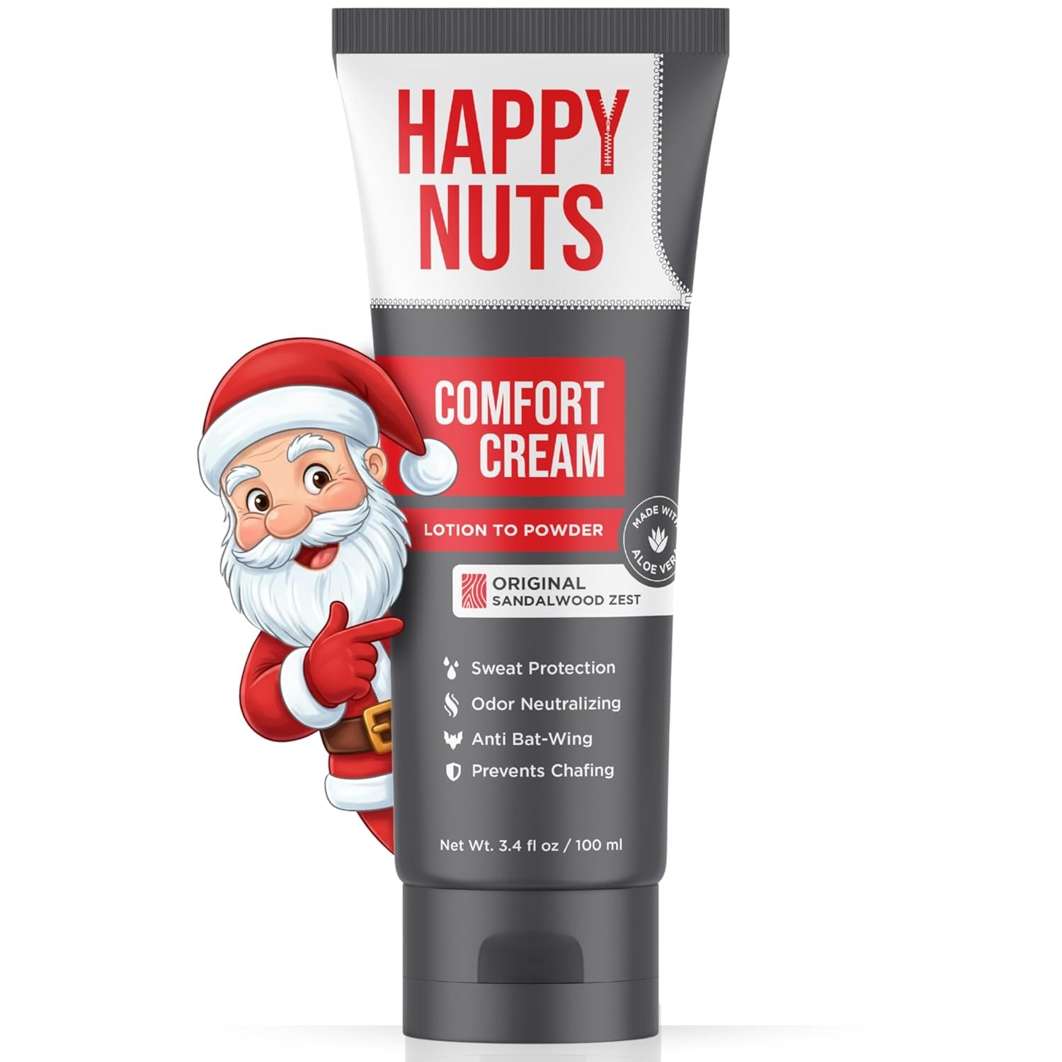 Happy Nuts Comfort Cream Deodorant for Men - Aluminum-Free, Anti