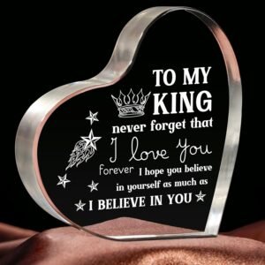 I Love You Gifts for Him: Heart Shaped Acrylic Block Keepsake