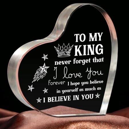 I Love You Gifts for Him: Heart Shaped Acrylic Block Keepsake