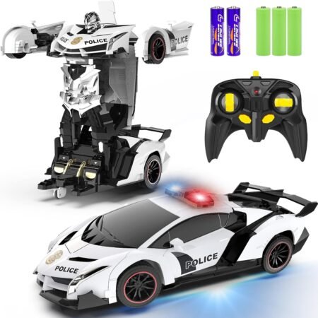 1:18 Scale Transforming RC Police Car - 2.4GHz Remote, One